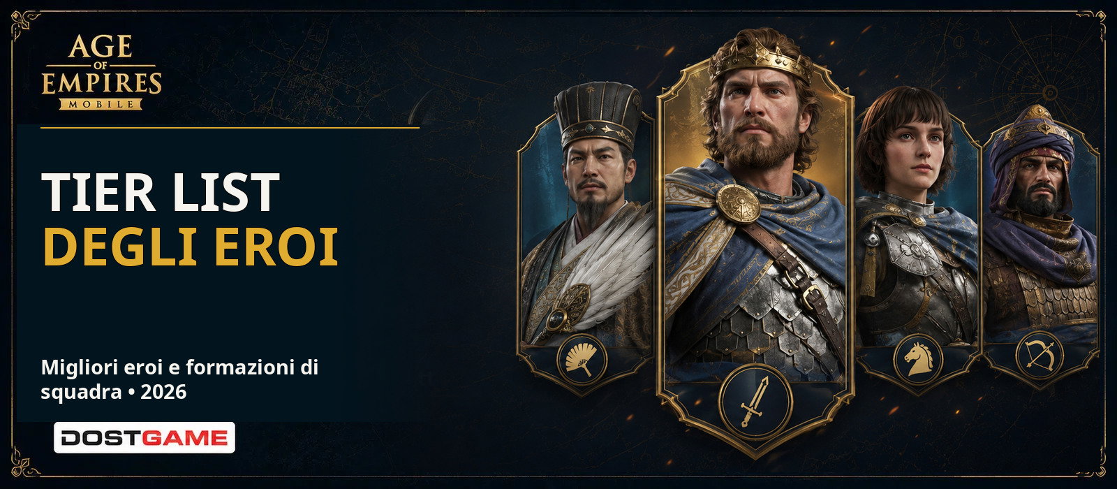 Tier list eroi e team di Age of Empires Mobile 2026