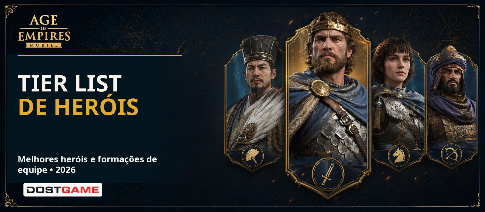 Tier list de heróis e equipes de Age of Empires Mobile 2026