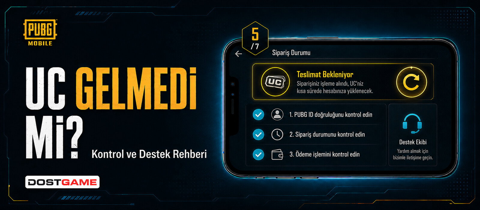 PUBG UC Gelmedi: Kontrol Edilecekler ve Destek Rehberi
